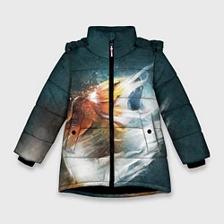 Куртка зимняя для девочки Йорек, цвет: 3D-черный