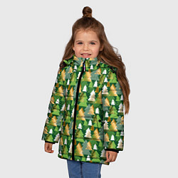 Куртка зимняя для девочки Ёлки, цвет: 3D-светло-серый — фото 2