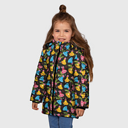 Куртка зимняя для девочки Колокольчики, цвет: 3D-черный — фото 2