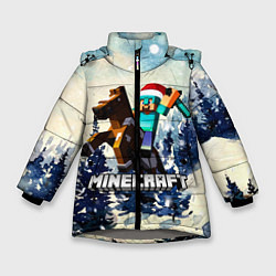 Куртка зимняя для девочки Зимний Майнкрафт, цвет: 3D-светло-серый