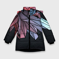 Куртка зимняя для девочки ГеометриЧеский Рисунок, цвет: 3D-черный