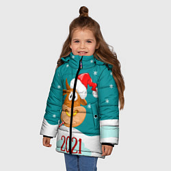 Куртка зимняя для девочки 2021 Год быка, цвет: 3D-черный — фото 2
