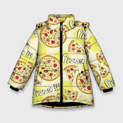 Зимняя куртка для девочки Узор - Пицца на желтом