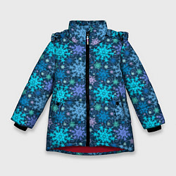 Куртка зимняя для девочки Новогодние Узоры, цвет: 3D-красный