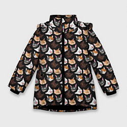 Зимняя куртка для девочки Много котов