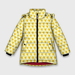 Куртка зимняя для девочки Пикачу, цвет: 3D-красный