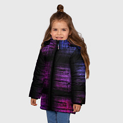 Куртка зимняя для девочки Неоновая абстракция, цвет: 3D-красный — фото 2