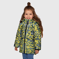 Куртка зимняя для девочки УЗОР , ФУТУРИЗМ,, цвет: 3D-черный — фото 2