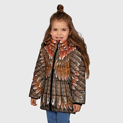 Куртка зимняя для девочки Оперение: орел, цвет: 3D-черный — фото 2