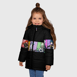 Куртка зимняя для девочки Genshin Impact - Полоса, цвет: 3D-черный — фото 2