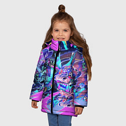 Куртка зимняя для девочки Группа KDA, цвет: 3D-черный — фото 2