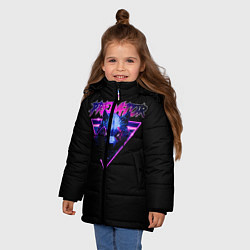 Куртка зимняя для девочки Хищник неон, цвет: 3D-черный — фото 2