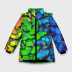 Зимняя куртка для девочки Радужные бабочки