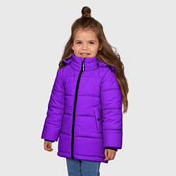 Куртка зимняя для девочки Фиолетовый, цвет: 3D-черный — фото 2
