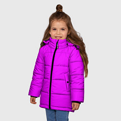 Куртка зимняя для девочки Маджента без рисунка, цвет: 3D-черный — фото 2