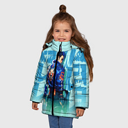 Куртка зимняя для девочки ВАЛОРАНТ, цвет: 3D-черный — фото 2