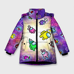 Куртка зимняя для девочки Among us - просто космос, цвет: 3D-черный