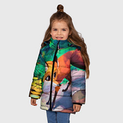 Куртка зимняя для девочки Лисичка, цвет: 3D-черный — фото 2