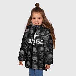 Куртка зимняя для девочки CS:GO Catacombs Катакомбы, цвет: 3D-красный — фото 2