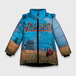 Куртка зимняя для девочки Valheim Вальхейм, цвет: 3D-черный