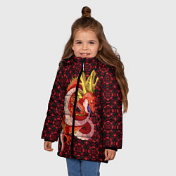 Куртка зимняя для девочки Шар дракона, цвет: 3D-черный — фото 2