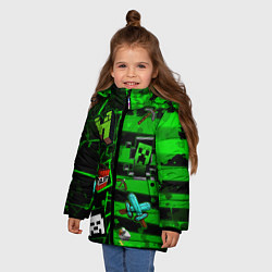 Куртка зимняя для девочки Minecraft Майнкрафт, цвет: 3D-черный — фото 2