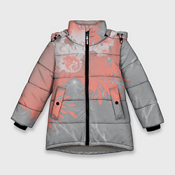 Куртка зимняя для девочки Абстракция, цвет: 3D-светло-серый