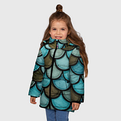 Куртка зимняя для девочки Кожа дракона, цвет: 3D-черный — фото 2