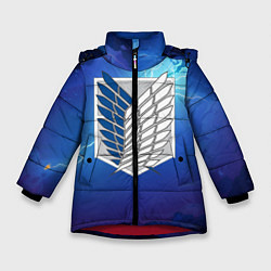 Куртка зимняя для девочки Атака Титанов, цвет: 3D-красный