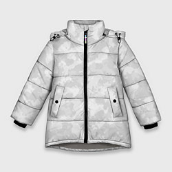 Куртка зимняя для девочки СНЕЖНЫЙ КАМУФЛЯЖ, цвет: 3D-светло-серый