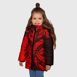 Куртка зимняя для девочки BLACK RED DRAGONS TATOO, цвет: 3D-светло-серый — фото 2