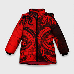 Зимняя куртка для девочки BLACK RED DRAGONS TATOO