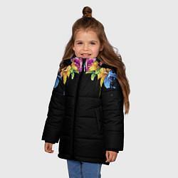 Куртка зимняя для девочки Цветы, цвет: 3D-красный — фото 2