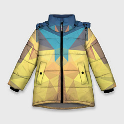 Куртка зимняя для девочки Абстрактная Геометрия, цвет: 3D-светло-серый