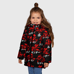Куртка зимняя для девочки КЛИНОК, РАССЕКАЮЩИЙ ДЕМОНОВ, цвет: 3D-красный — фото 2