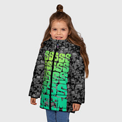 Куртка зимняя для девочки МАЙНКРАФТ MINECRAFT, цвет: 3D-черный — фото 2