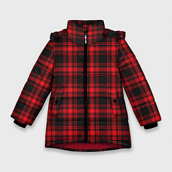 Куртка зимняя для девочки Красная клетка, цвет: 3D-красный
