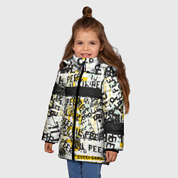Куртка зимняя для девочки LIL PEEP Vintage Graffiti Wall, цвет: 3D-черный — фото 2