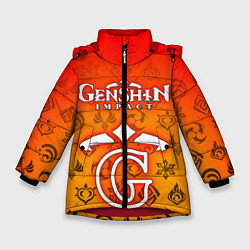 Куртка зимняя для девочки GENSHIN IMPACT, цвет: 3D-красный