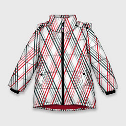 Куртка зимняя для девочки Игральные карты, цвет: 3D-красный