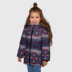 Куртка зимняя для девочки Русские народные узоры, цвет: 3D-светло-серый — фото 2