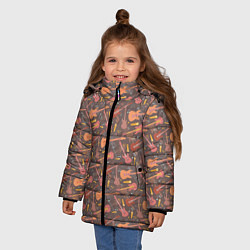 Куртка зимняя для девочки Музыкант, цвет: 3D-черный — фото 2