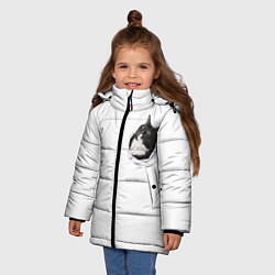 Куртка зимняя для девочки КОТ В СЕРДЦЕ, цвет: 3D-красный — фото 2
