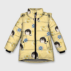 Куртка зимняя для девочки Чиби Чжун Ли, цвет: 3D-светло-серый