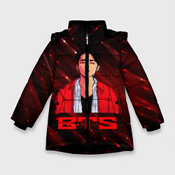 Зимняя куртка для девочки BTS Red and black