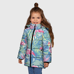 Куртка зимняя для девочки Фламинго, цвет: 3D-черный — фото 2