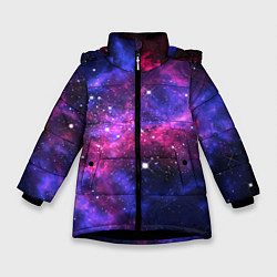 Куртка зимняя для девочки Distant space, цвет: 3D-черный