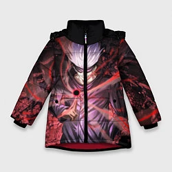 Куртка зимняя для девочки Магическая битва, цвет: 3D-красный