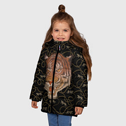 Куртка зимняя для девочки Морда тигра, цвет: 3D-черный — фото 2
