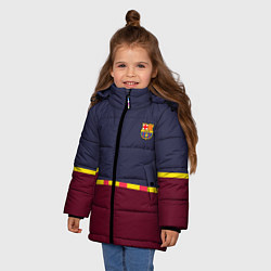 Куртка зимняя для девочки FC Barcelona Flag and team Logo 202122, цвет: 3D-красный — фото 2